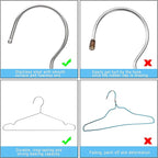 Seropy Clothes Hangers 50 Pack Coat Hangers Wire Hanger Bulk Metal Hanger Non Slip Heavy Duty Clothing Hangars Space Saving Thin Hangars Stainless Steel Hangar for Clothes, 16.5 Inch