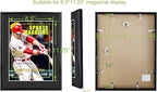 2 Packs Sports Magazine Frame Fits Measuring 8.5 x 11.25 Inch Magazine Display Frame with Black Core Matting and Installed Hangers for Wall Hanging