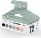 Neaties Heavy Duty Clothes Hangers 50+ Pack (72 Count) – Made in the USA – 8lb Capacity Plastic Hangers for Adult Clothing – Durable for Pants, Coats, Jackets, or Jeans – Mint