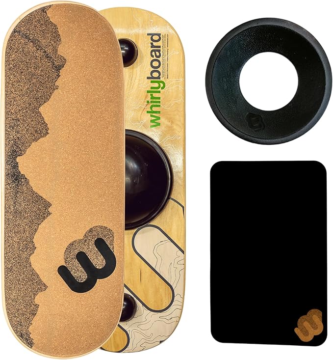 Whirly Board - Wide Standing Desk Balance Board with Standing Desk Mat and Stabilizing Ring - Anti-Fatigue Balance Board for Standing Desks