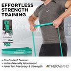 THERABAND High Resistance Band, Elastic Super Bands For Improving Flexibility, Injury Rehab, & Full Body Workouts, Heavy Duty Stretch Bands For Powerlifting, Medium, Green, 25 Lbs. Resistance