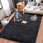 Rugs for Living Room 6x9, Soft Shaggy Modern Shag Area Rug for Bedroom, Upgrade Non-Slip Plush Fluffy Carpet for Kids Boys Girls Room Home Decor Aesthetic, Charcoal Gray