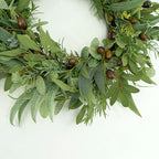 WreathDream 22 inch Olive Wreaths for Front Door Greenery Wreath with Olive Leaves, Bean for All Season Front Door Indoor Outdoor Farmhouse Home Wall Window Festival Wedding Decor