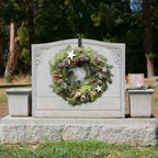 Blulu 2 Pcs Headstone Wreath Hanger Adjustable 6"- 11" Cemetery Tombstone Wreath Holder Black Stands Hook for Christmas Outdoor Grave Marker Cemetery Gravestone Flowers Decorations