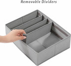 4 Packs Adjustable T-shirt Drawer Organizers for Clothing with 6 Adjustable Dividers, 7 Grids Wardrobe Storage Box, DIY Clothes Organizer for Folded Clothes, T-shirt, Legging