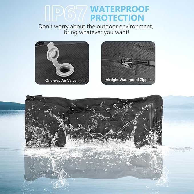 2PC Professional Vacuum Bags for Travel, Dobaly IP67 Reusable Vacuum Compression Bags for Suitcases and Backpack Space Saver Vacuum Bags Lightweight&Durable(2 Medium No Pump)