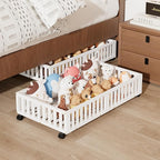 Bamboo Under Bed Storage with Wheels,Rolling Underbed Shoe Organizer Box for Shoes,Blankets,Toys,Clothes Container Space-Saving Bins for Bedroom,Closet,Dorm,Nursery