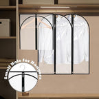 Garment Bags for Hanging Clothes, 45'' Suit Bag Cover for Storage and Travel, Dress Bags for Gowns Long, 2 Pack (Clear)