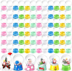 Layhit 72 Pcs 4 Inch Empty DIY Snow Globe Bulk Clear Plastic Water Globe Bulk Fillable Valentines Day Snow Globes with Screw Off Cap Keepsake Display Case for DIY Crafts Ornaments Home Decoration