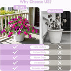 Artificial Fake Flowers for Outdoors Spring Decoration 2 Bundles Faux Flowers Plants for Outdoor Planters UV Resistant Silk Realistic Flowers for Outside Home Garden Front Porch Patio Décor