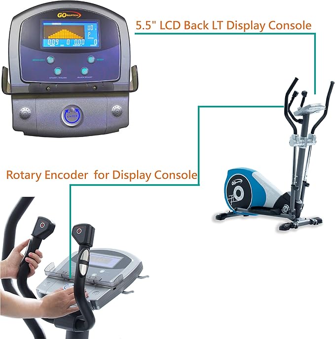 V-450T Standard Stride 17” Programmable Elliptical Exercise Cross Trainer with Adjustable Arms and Pedals and HRC Control for Cardio Fitness Strength Conditioning Workout at Home or Gym