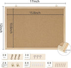 DAHAPYBOO Cork Board Bulletin Board,17"X 12" Cork Board for Office with Pin Oak Wood Boards,Hanging Corkboards for Office Home School Message Board or Vision Board Decoration.