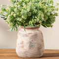 Ceramic Small Flower Vase, 6“ Rustic Farmhouse Vases Home Decor, Short Pottery Decorative Pampas Vase for Table Living Room Entryway Mantel Bookshelf Bedroom Bathroom Kitchen-Rustic