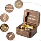 You are My Sunshine Wind Up Wooden Music Box, Vintage Musical Gifts for Birthday Christmas Valentine's Day Anniversary (Walnut)