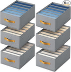 DIMJ Wardrobe Clothes Organizer - Foldable Drawer Organizers for Clothing, Fabric Clothes Organizer, Closet Organizers and Storage Boxes for Jeans, TShirt, Sweaters, Pants, Underwear, Legging