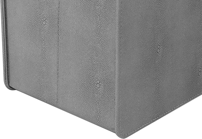 HofferRuffer Magazine Basket Holder, Foldable Magazine Rack, Document File Holder Organizer, File Folder, Newspaper Storage Bin Organizer for Home or Office (Dark Grey Shagreen)