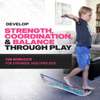 Balance Board for Kids - Slackline Wooden Wobble Board - Slackboard Balance Trainer for Coordination - Training for Skateboard, Snowboard, Football, Soccer, Baseball, Basketball