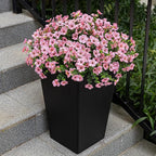 Lnoicy 20 Bundles Artificial Flowers for Outdoor Fake Plants for Spring Decoration,Faux Eucalyptus Flowers for Planter UV Resistant Lifelike for Home Porch Garden（Pink）