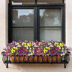 12 Bundles Morning Glory Artificial Flowers for Outdoor Decoration UV Resistant Fake Plastic Plants Artificial Greenery for Indoor Outdoor Garden Patio Window Box Home Decor