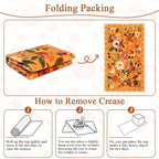 U'Artlines 6x9ft Fall Floral Area Rug, Machine Washable Ultra Soft Low Pile Non Slip Non Shedding Accent Floor Carpet for Living Room, Bedroom, Dining Room, Office (Orange)
