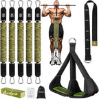 Pull Up Assistance Bands with Foot Support Pedal - Upgraded Heavy Duty Resistance Bands Adjustable Weight/Height with 80Lbs Bands&Measured Strap for Strength Training Home Gym