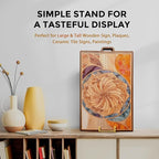 TR-LIFE 14 Inch Gold Metal Plate Stand (2 Pack) - Heavy Duty Display Easel for Large Plates, Frames, Platters and Art
