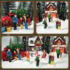 Rileryan Christmas Village Vintage Red Truck Decor Figurines for Mini Christmas Village Town Accessories Pieces Cars Vehicles Sets Decorations Home Indoor Decor Gift