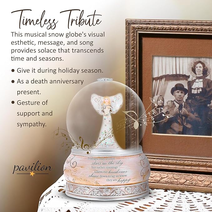 Pavilion Gift Company - Perhaps They are Not Stars in The Sky - 5.75" Musical Ave Maria Waterglobe Snowglobe Snowstorm 100 mm Collectible Bereavement in Memory Memorial Greif Gift Funeral Present