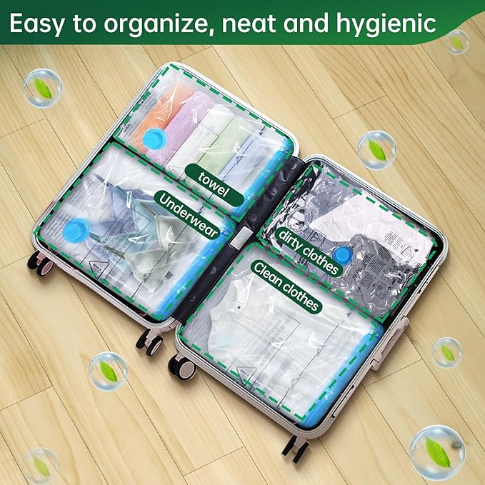 Compression Bags for Travel & Space Saver - Vacuum Seal Bags for Clothing & Luggage (14 Combo Pack)