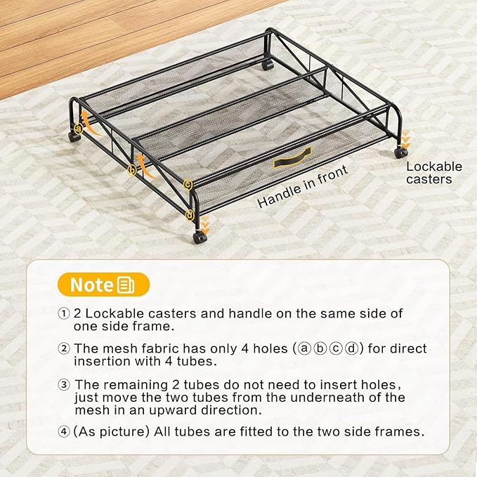 Under Bed Shoe Storage Organizer,1 Pack Shoe storage with Wheels for Shoe Organizer for Closet Drawer Space Saving for Bedroom