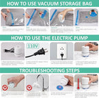 Cozy Essential Vacuum Storage Bags, Space Saver Bags，Compression for Comforters and Blankets, Pillow, Bedding, Sealer Clothes Storage, 20 ECombo