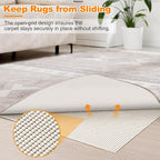 Songrey Non-Slip Rug Pad 2x10 FT, Extra Thick Carpet Pads for Hard Surfaces, Prevents Sliding and Secures Rugs, Provides Floor Protection with Comfort Cushioning