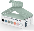 Neaties Heavy Duty Clothes Hangers 6 Pack – Made in the USA – 8lb Capacity Plastic Hangers for Adult Clothing – Durable for Pants, Coats, Jackets, or Jeans – Mint