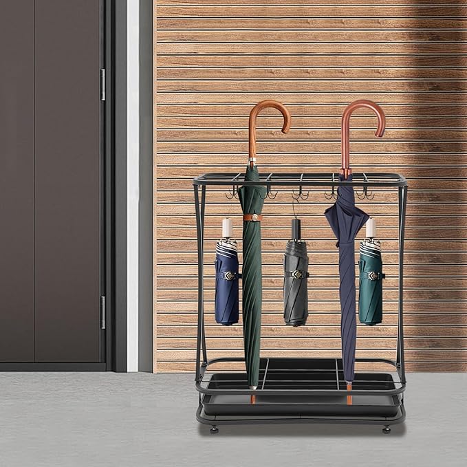 Umbrella Rack Stand,18-Slots Umbrella Holder with Removable Drip Tray, Umbrella Rack Organizer Free Standing Decor for Home Office Entryway