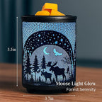 Leyoue Electric Wax Warmer with Efficient PTC Heating - Enchanting Deer in Forest Iron Design, Quickly Melts Wax Blocks, Releases Long-Lasting Fragrance, Perfect Home Decor Piec