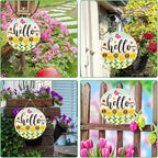 PETCEE Hello Summer Door Sign - 11.5"Farmhouse Sunflower Front Door Decor Welcome Hanger Wreaths for Home Office Summer Hanging Sign Wall Decorations Reusable Seasonal Sign for Kitchen Classroom Porch