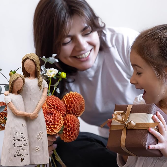 Daughter Gifts from Mom, Daughter Birthday Gifts, Sculpted Hand-Painted Figurine
