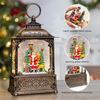 Christmas Snow Globes Lantern with Music, Santa Claus Scene Snow Globes with Water Swirling Glitter Effects, USB/Battery Powered with 6-Hour Timer, Christmas Decorations Gift