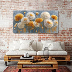 Abstract White Flower Wall Art Golden Floral Pictures Wall Decor Neutral Flowers Canvas Painting Boho Blossom Posters Print Nature Botanical Artwork Bedroom Living Room Home Decoration 29.53x57.87