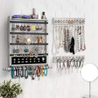QILICHZ Wall Jewelry Organizer Set of 3 Jewelry Holder Jewelry Organizer Wall Mounted Wood Hanging Jewelry Wall Organizer Rustic Jewelry Hanger for Jewelry Storage Display