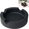 Outdoor Cigar Ashtrays Unbreakable Large Round Ring Gauge Silicone Ashtrays for Patio/Outside/Indoor/Home Decor with 4 Rest Cigar Holder Ash Tray Minimalistic