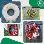 5-Pack 14 Inch Wire Wreath Frame – Round Metal Wreath Form with Ring Design for DIY Crafts, Floral Projects, and Home Decor – Dark Green Wire Frame for Christmas Holiday & Weddings