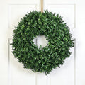 24 Inch Artificial Boxwood Wreath for Front Door – Lush Green Leaf Wreath for All Seasons, Faux Boxwood Door Decor for Farmhouse, Porch, Wall, and Indoor Outdoor Home Decoration (1, 24 Inch)