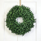 24 Inch Artificial Boxwood Wreath for Front Door – Lush Green Leaf Wreath for All Seasons, Faux Boxwood Door Decor for Farmhouse, Porch, Wall, and Indoor Outdoor Home Decoration (1, 24 Inch)