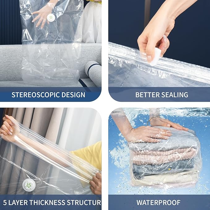 1 PACK Cube Vacuum Storage Bags,Large Cube (19.6 * 27.5 * 11.8 Inch), Extra Large Vacuum Seal Bags for Clothing, Comforters, Blankets, Bedding, Closet Organization Space Saving