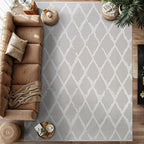Modern Indoor Rug Diamond 5x7 Area Rugs for Living Room Luxury Kitchen Bedroom Durable Soft Geometric Durable Low and High Pile Stain Resistant Non Shedding Area Carpet 5x7