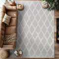 Modern Indoor Rug Diamond 8x10 Area Rugs for Living Room Luxury Kitchen Bedroom Durable Soft Geometric Durable Low and High Pile Stain Resistant Non Shedding Area Carpet 8x10
