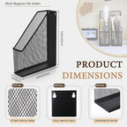 Sliner 4 Pack Metal Magazine Holder Black Mesh Steel Document Rack 1 Section File Organizer Extra Wide Magazine Folder Storage Desk Tidy for Office Home, 12.6”x 9.8”x 3”