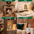 Santa Snow Globe, Reindeer and Christmas Tree Theme, Light up Christmas Snow Globes with Music 6-Hour Timer, Battery-Powered or USB-Powered Gifts for Women Men and Kids, Indoor Christmas Decorations