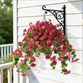 Homusnny Artificial Hanging Fake Flowers with Basket Plants Spring and Summer Outdoor Decoration, Faux Silk Flower UV Resistant Morning Glory for Home Porch Patio Garden Balcony Yard etc.(Red)